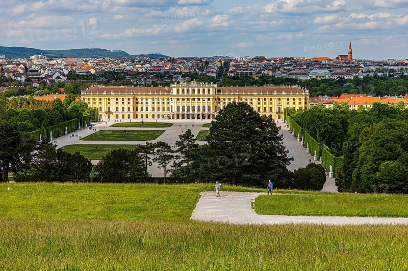 Schoenbrunn Palace overlooking the city of Vienna