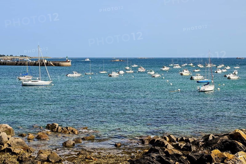 Rocky coast at the old port of Roscoff