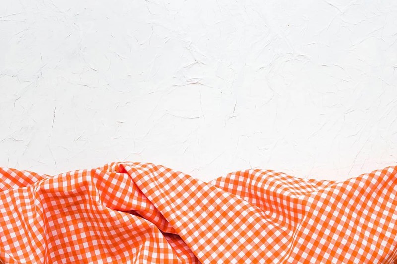 Checkered cloth white background