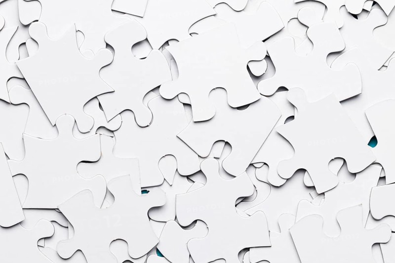 Full frame jigsaw puzzle piece backdrop