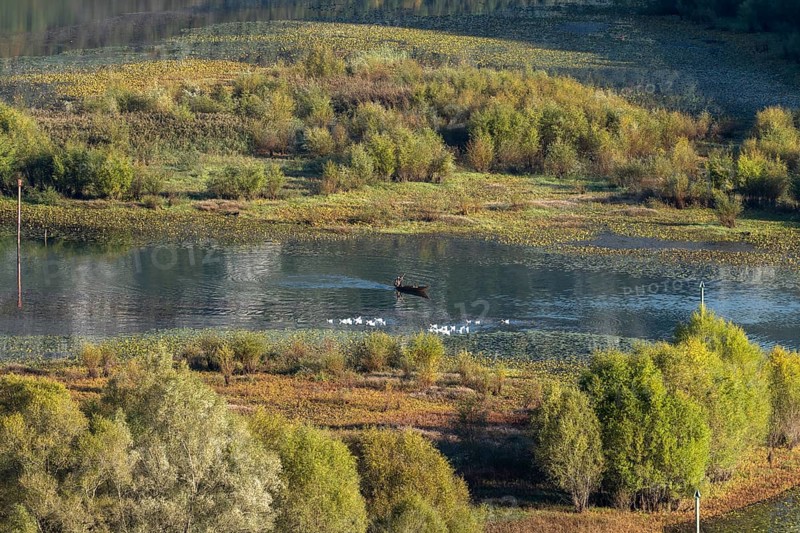 Boat on the river Crnojevic near Rijeka Crnojevica