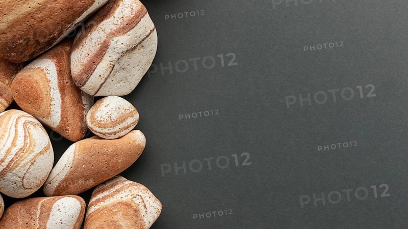 Flat lay stone collection
