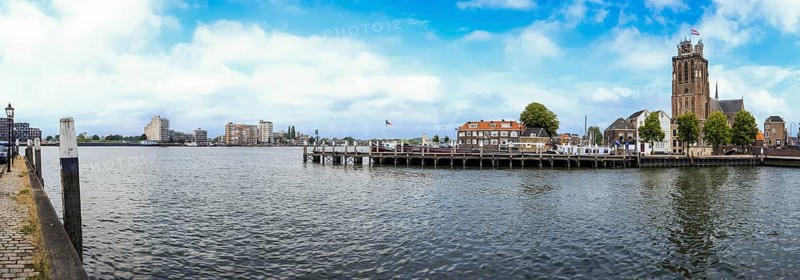 Panorama Grote Kerk and city view Dordrecht
