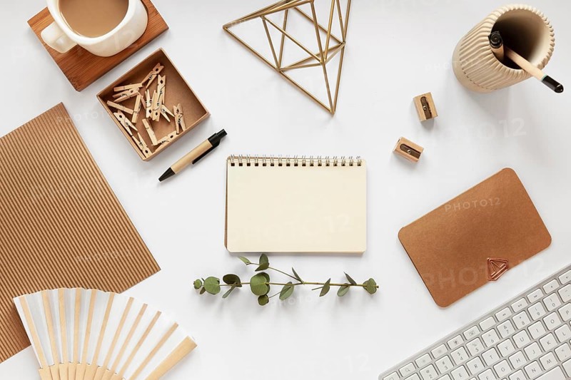 Assortment natural material stationery