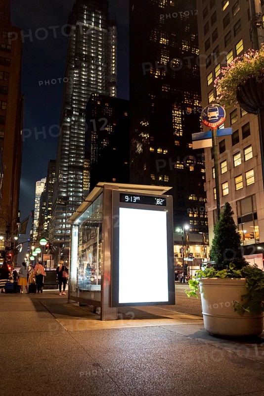 Mock up billboard bus stop