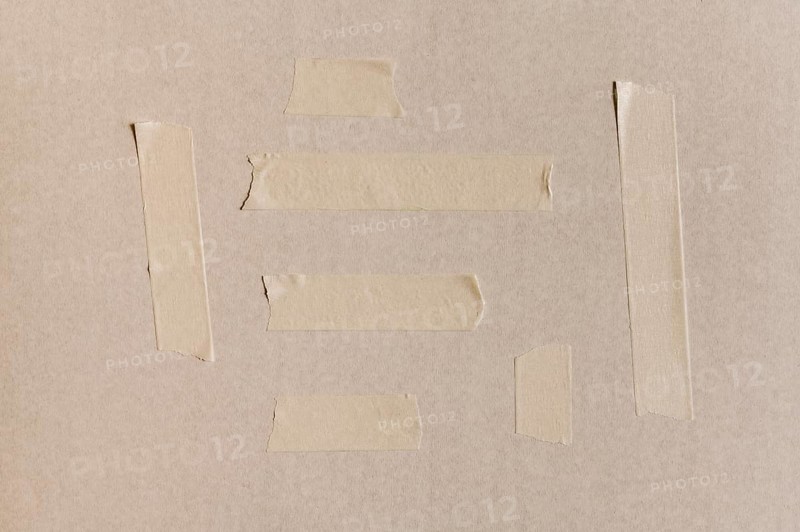 White tape concrete wall