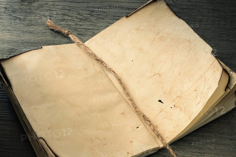 Linen bookmark old notebook