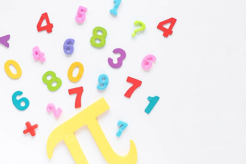 Colourful math numbers pi symbol