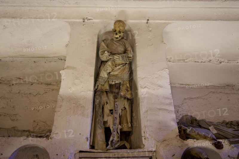 Standing mummy of a tall woman