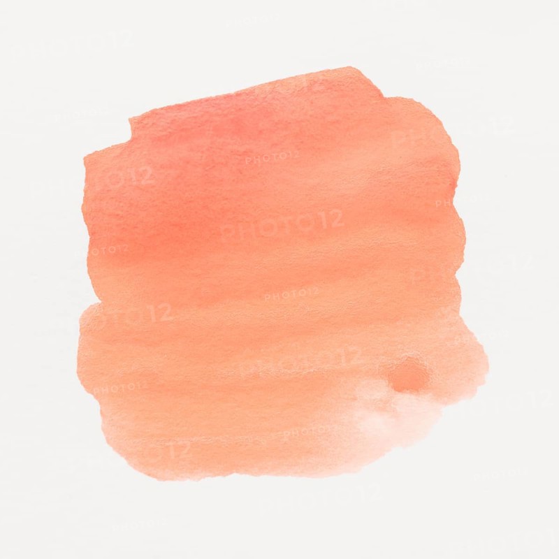 Orange watercolor stained white background