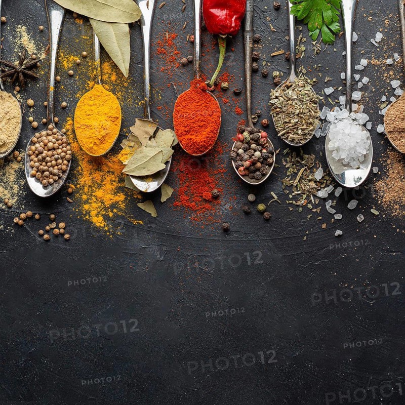 Indian condiments flat lay