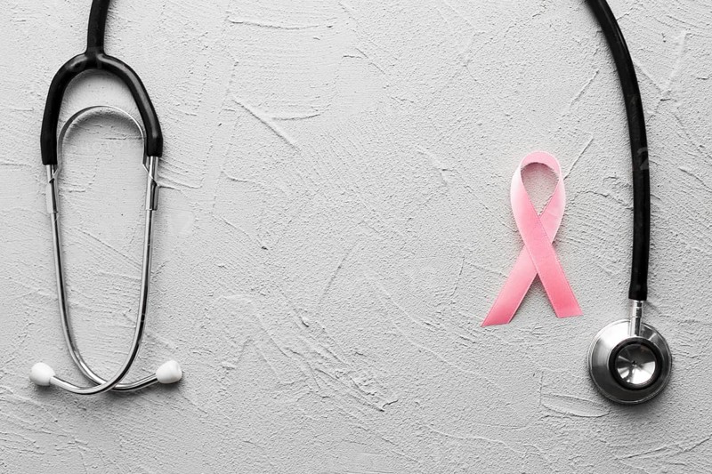 Pink ribbon black stethoscope plaster