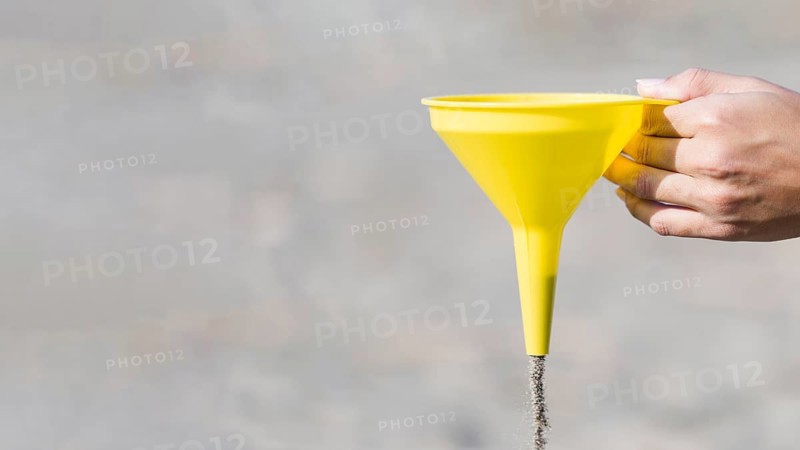 Copy space plastic funnel