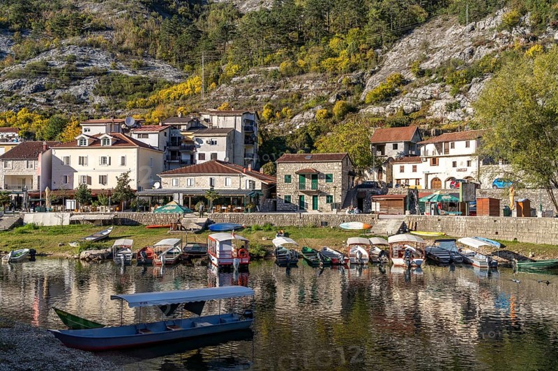 Excursion boats on the river Crnojevic in Rijeka Crnojevica