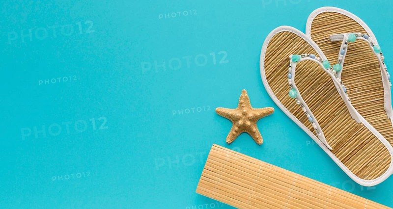 Top view summer slippers with