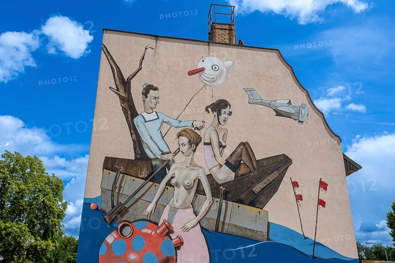 Painted house gable
