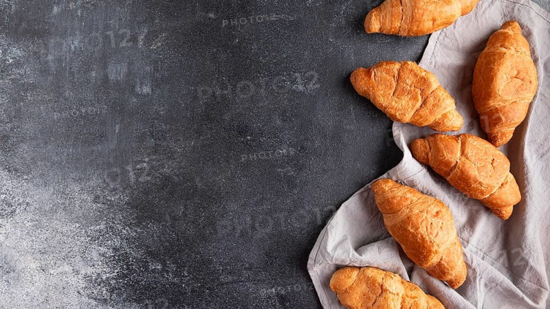 Top view fresh croissants