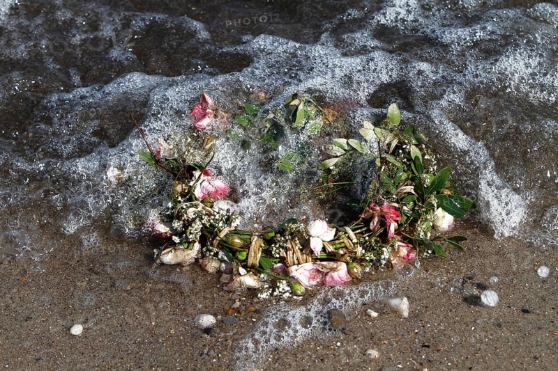 Marine litter washed up on the beach