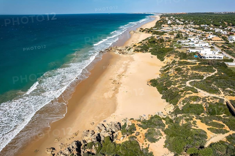 View over the beach coves Calas de Roche