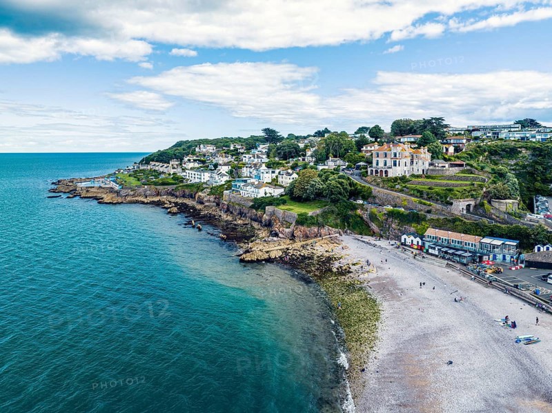 Beach and Coast over Brixham from a drone