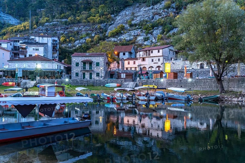 Excursion boats on the river Crnojevic in Rijeka Crnojevica