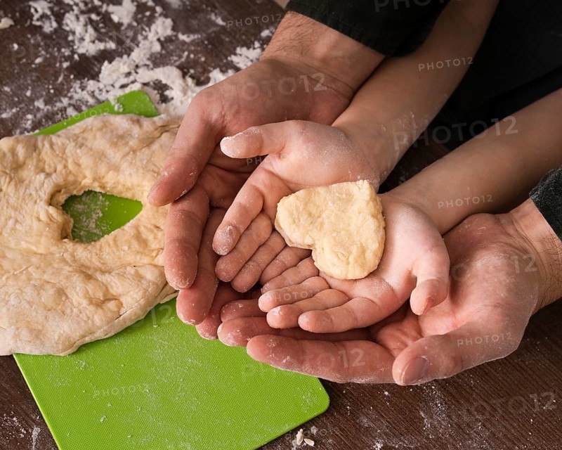 Top view dough heart shape