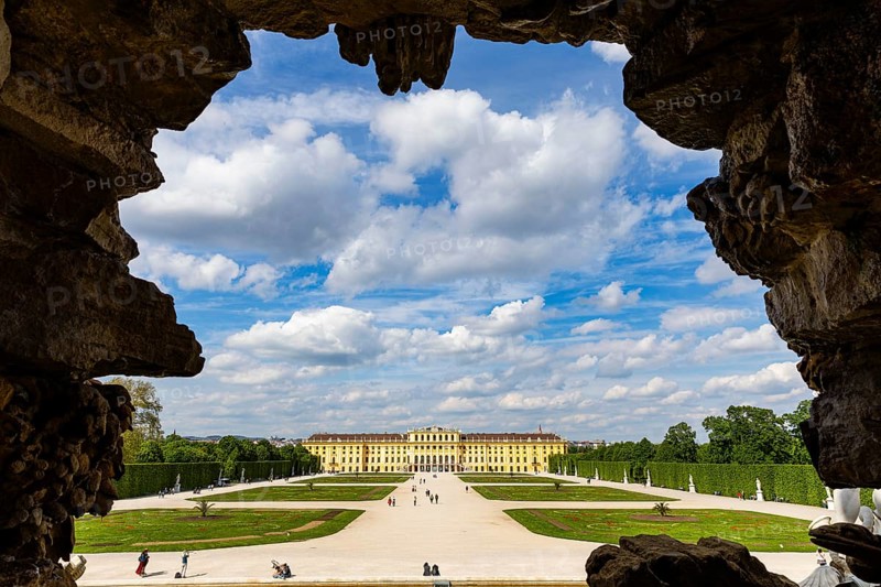View of Schoenbrunn Palace from the Neptune Fountain