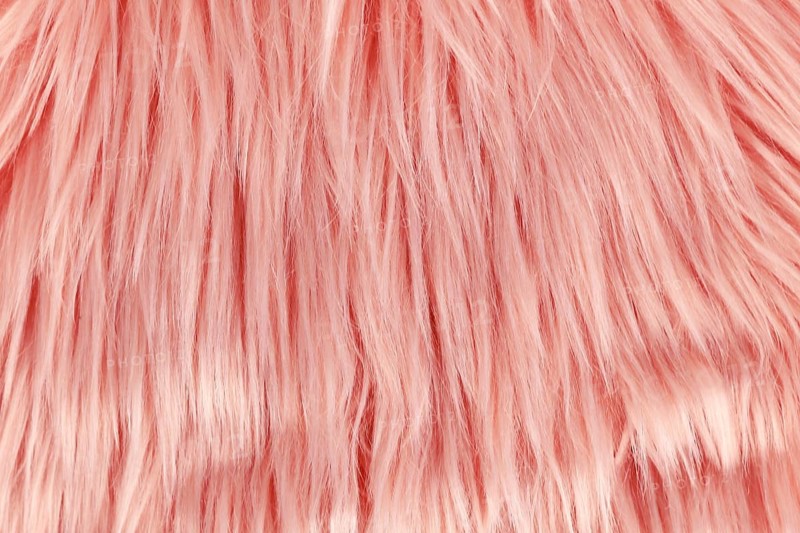 Close up of long pink synthetic fake fur