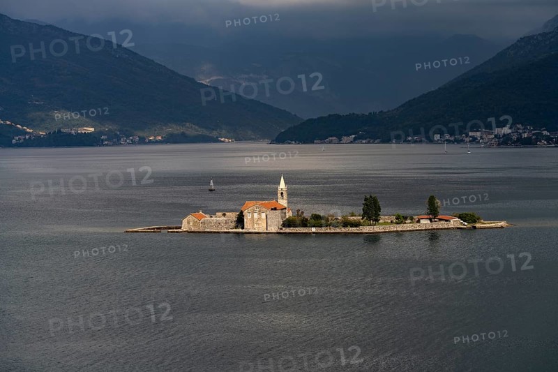 Monastery and Church Ile Notre-Dame De La Misericorde on an Island in the Bay of Kotor