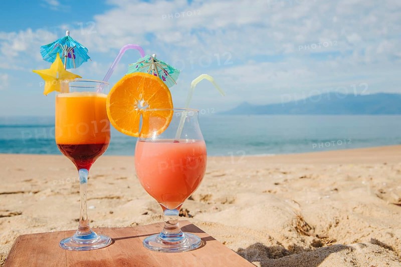Tropical cocktail served beach