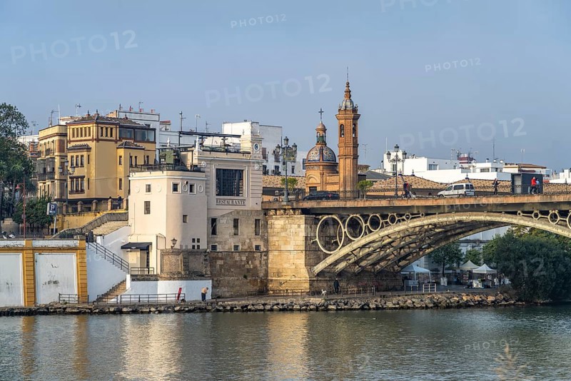 Puente de Isabel II Bridge over the Guadalquivir River and the Capilla Virgen del Carmen