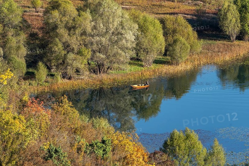 Boat on the river Crnojevic near Rijeka Crnojevica