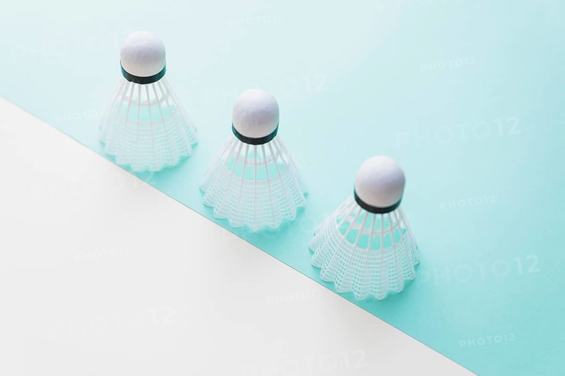 Three white shuttlecock dual background