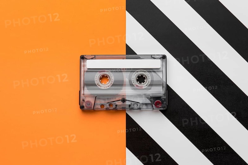 Vintage cassette mix tape top view