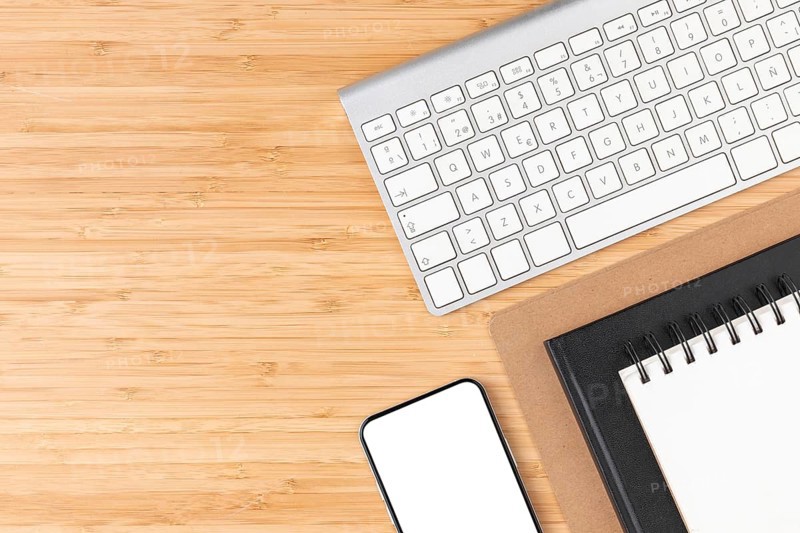 Top view desk arrangement with copy space 3