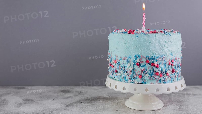 Still life tasty birthday cake