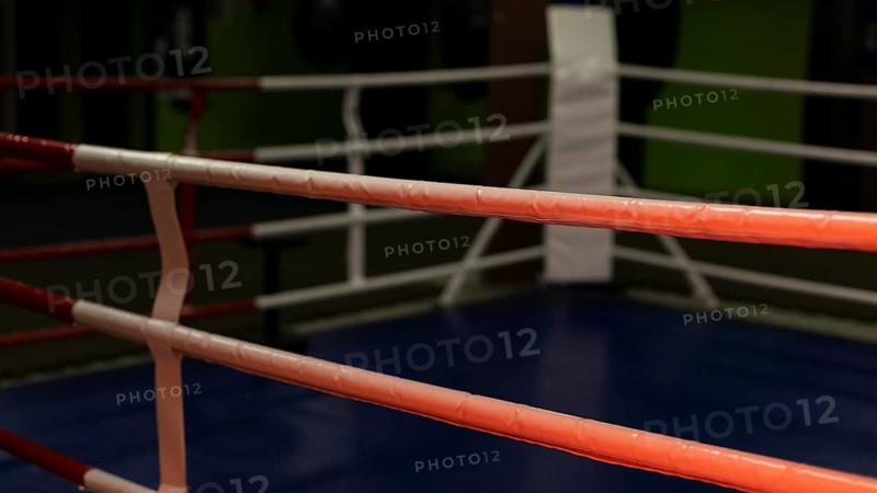 Front view empty boxing ring