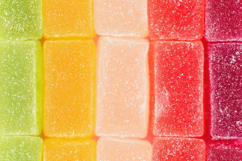 Full frame shot colorful jelly candies