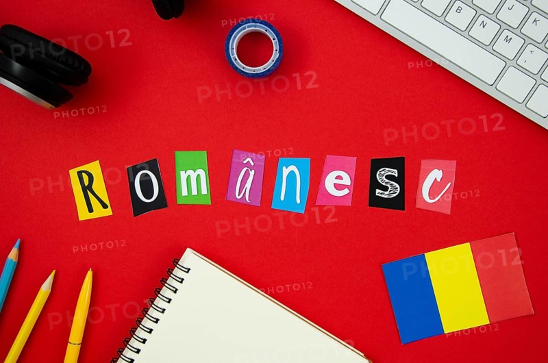 Romanian lettering red background