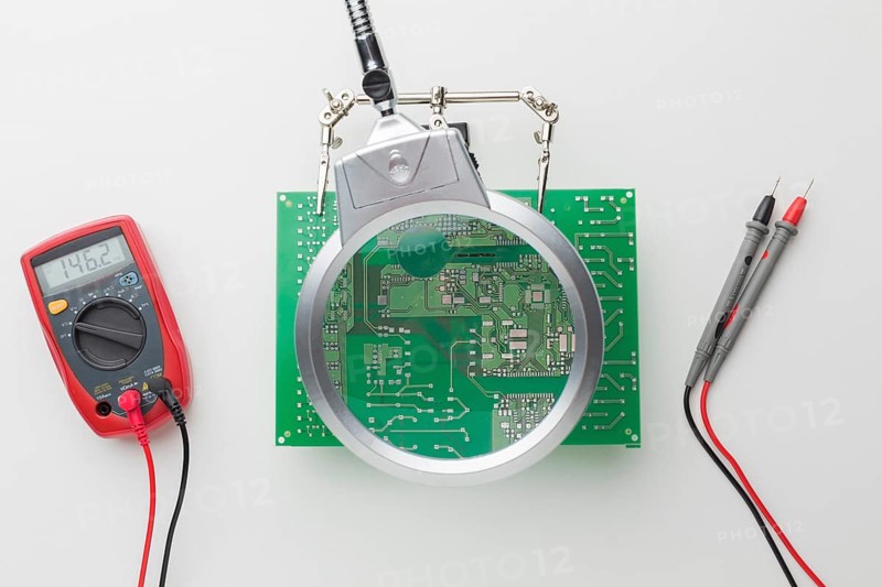 Close up circuit board repair