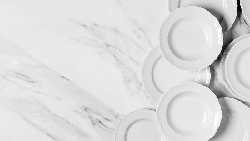 Top view composition different plates with