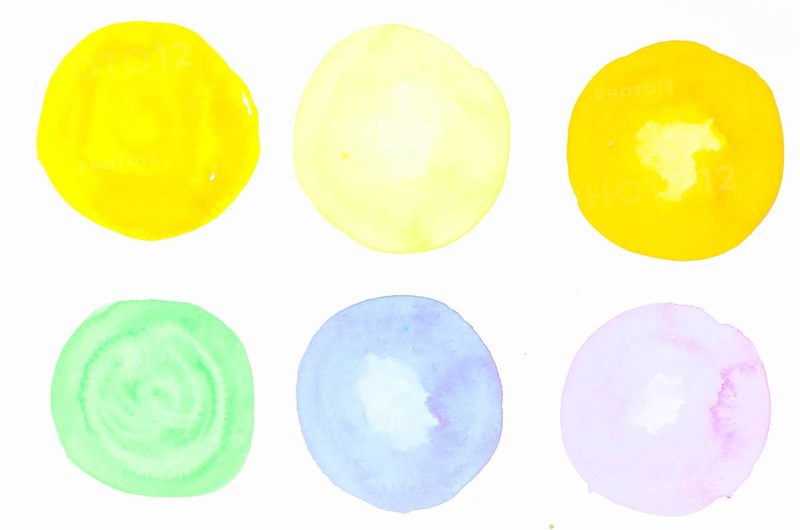 Colorful watercolor blots white backdrop