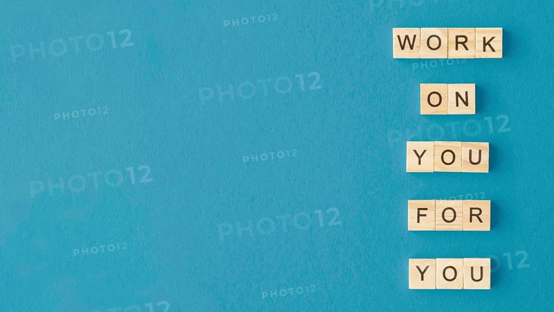 Letter cubes arrangement with copy space