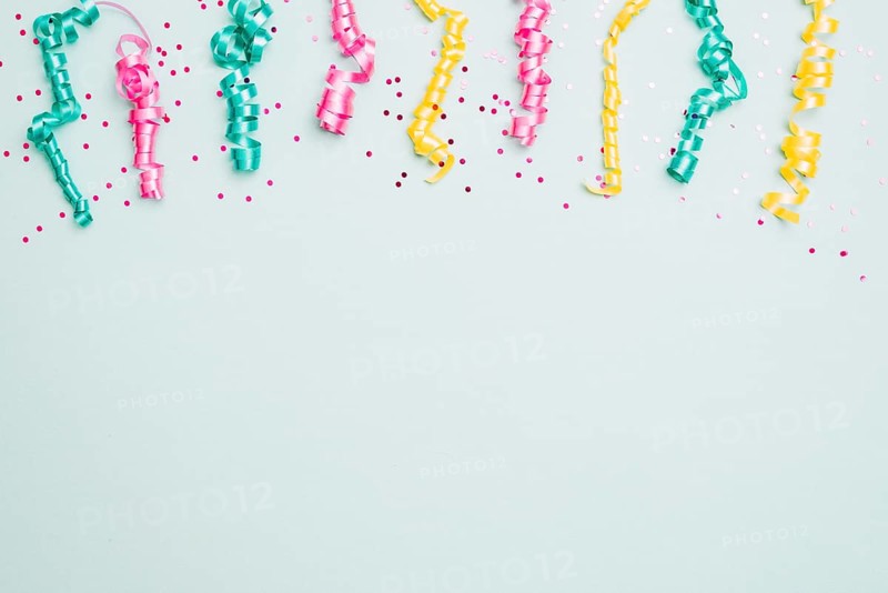 Decoration streamers confetti blue background