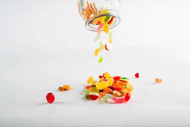 Sweets spilling from jar
