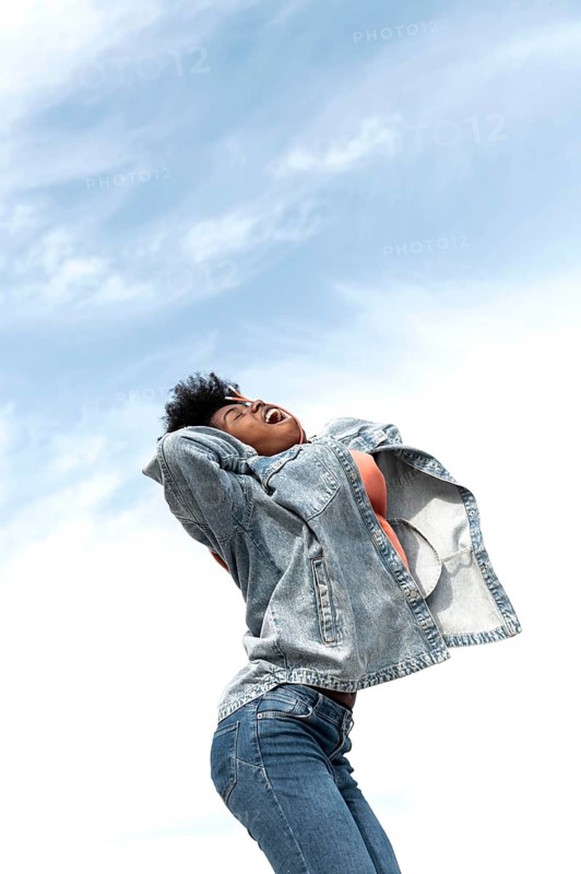Portrait young female jumping 7