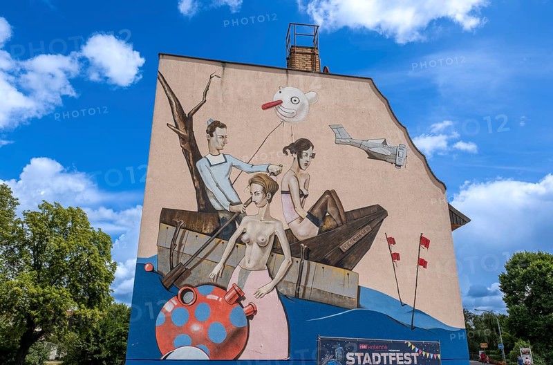 Painted house gable