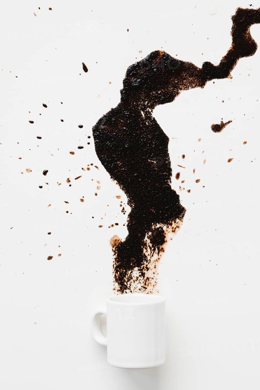 Top view coffee stain mug
