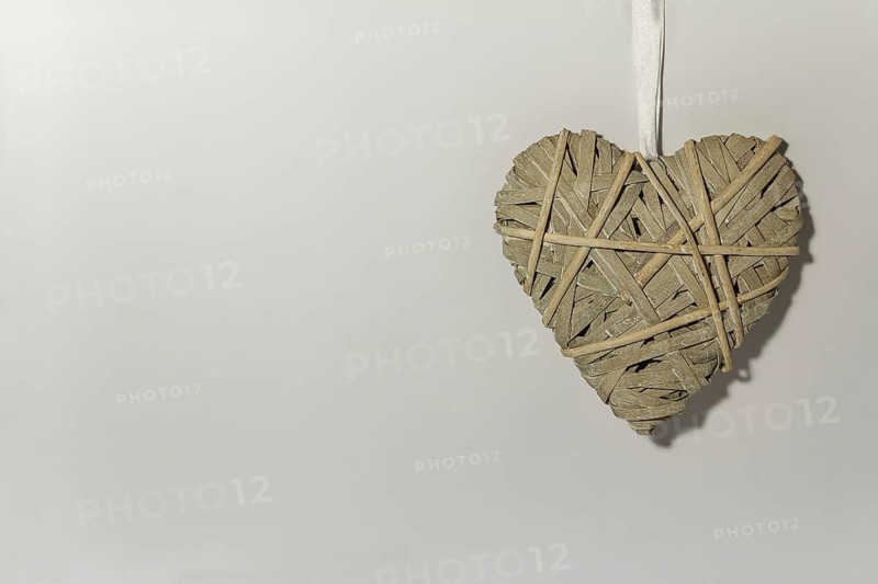Braided heart on a gray background