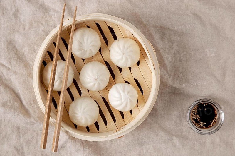 Top view delicious dumplings concept